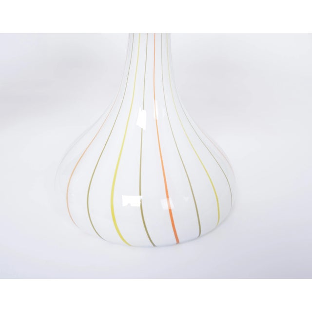 Tall White Glass Model Candy Table Lamps attributed to Holmegaard, 1970s, Set of 2 For Sale - Image 10 of 13