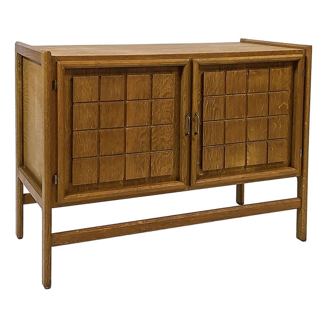 Scandinavian Modern Henning Kjærnulf Style Oak Cabinet For Sale