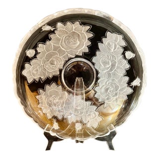 1990s Mikasa Winter Rose Console Bowl For Sale