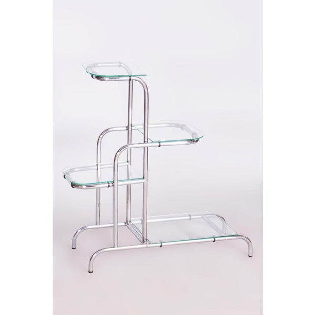 Metal Czech Bauhaus Chrome-Plated Steel Etagere, 1930s For Sale - Image 7 of 7