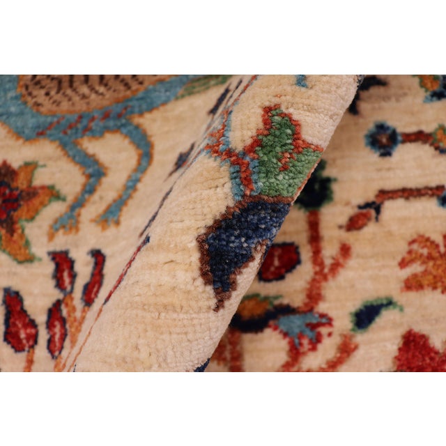 Textile Shabby Chic Ziegler Beige/Blue Wool Runner Rug- 2'0'' X 4'11'' For Sale - Image 7 of 10