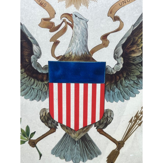 Rare Antique Lithographed Tin Great Seal of the United States C 1890s For Sale - Image 4 of 5