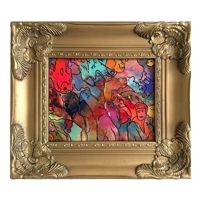 Original Abstract Painting Serg Graff "The Primordial World" Surreal Fantasy Art For Sale
