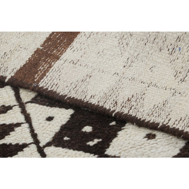 Textile Vintage Turkish Runner With Diamond Pattern in Beige-Brown - Rug & Kilim For Sale - Image 7 of 9