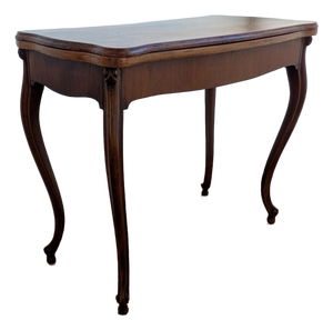 Mid 20th Century French Curved Leg Table (Coverts Into Larger Card Table)