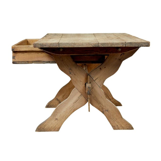 Mid 19th Century Antique Swedish Pine Kitchen Table, 1840 For Sale - Image 5 of 12