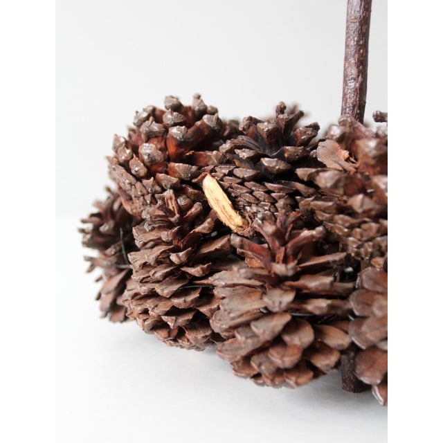 Vintage Handmade Pinecone Basket For Sale - Image 14 of 15