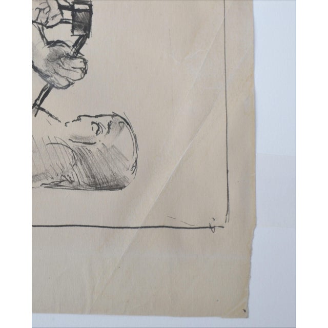 Paper Frances Liberman "Roy Zoelin the Sculpture" Drawing For Sale - Image 7 of 9