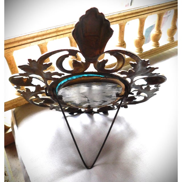 Brass Antique Victorian Metal Openwork Standing Picture Frame For Sale - Image 8 of 12