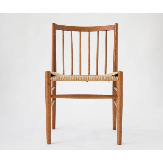 SpindleBacked Oak and Danish Cord Dining Chairs S/6 Chairish
