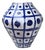 Cobalt Grid Italian Ceramic Vase For Sale