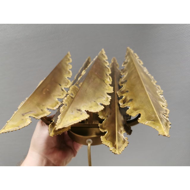 Large Brutalist Brass Wall Lamp by Svend Aage Holm Sørensen for Holm Sørensen & Co., Denmark, 1960s For Sale - Image 9 of 14