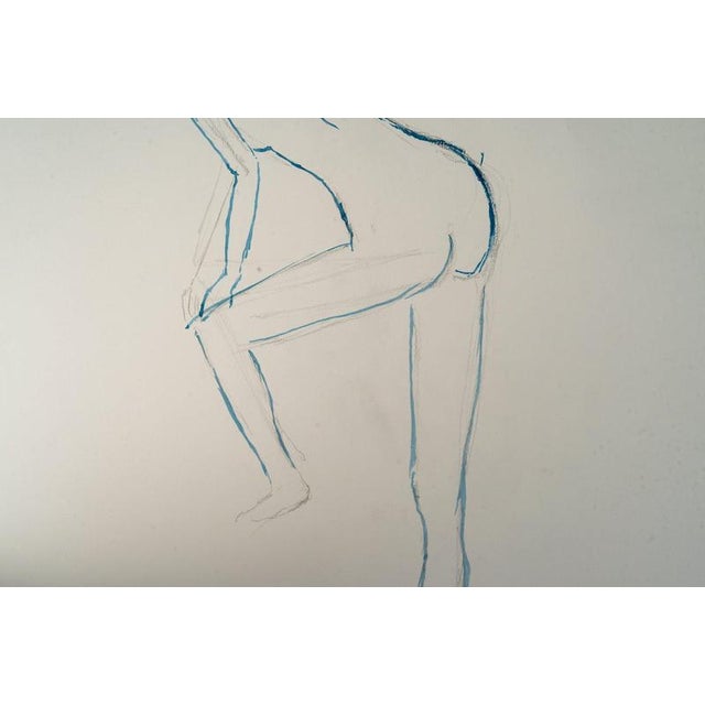 Drawing on paper depicting a nude woman, 20th century. Drawing on paper, 20th century, depicting a nude woman. H: 65 cm,...