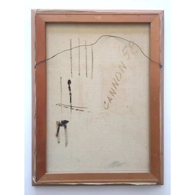 Vintage 1958 Mid-Century Modern Charlotte Cannon Framed Original Still Life Oil Painting For Sale - Image 11 of 13