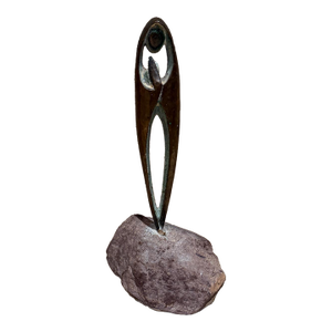 1970s Republic Ireland Modernist Bronze Madonna & Child Sculpture