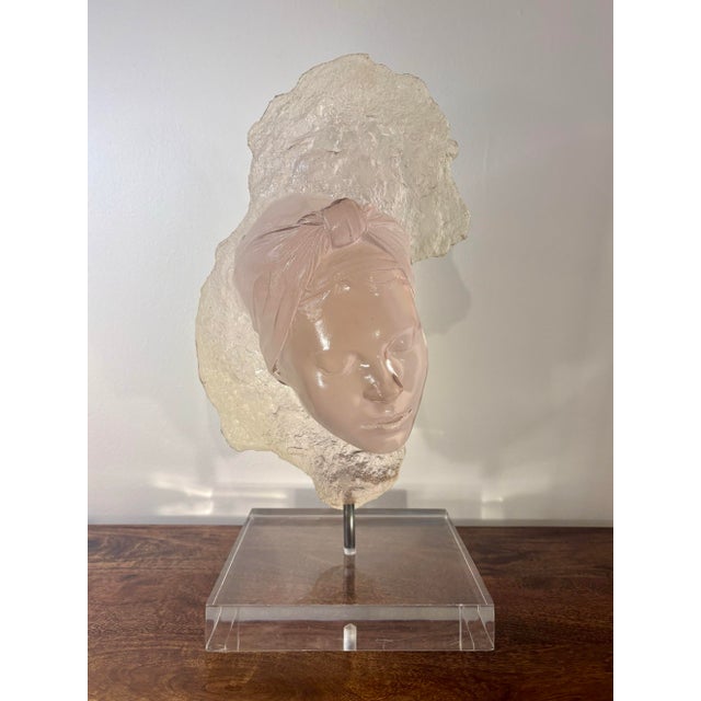 1980s 1980s Marc Sijan Hyperrealist Lucite Woman Bust Sculpture For Sale - Image 5 of 11