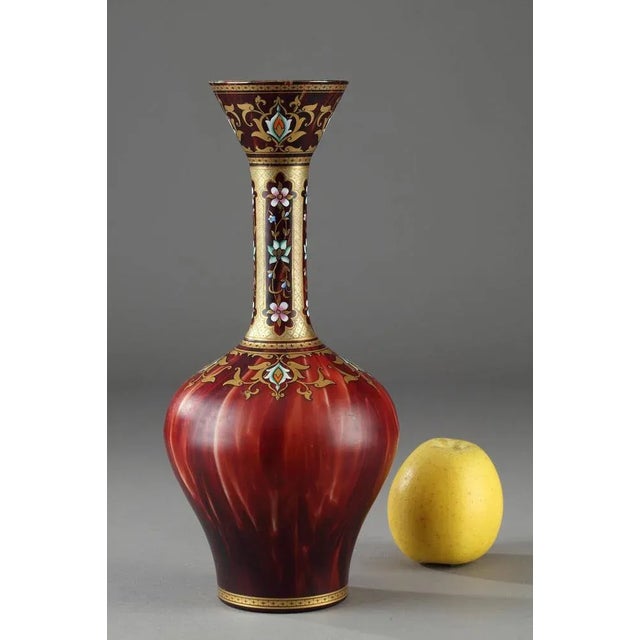 Glass Late 19th Century Opaline Vase For Sale - Image 7 of 9