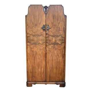 Art Deco Walnut Armoire C.1940 For Sale