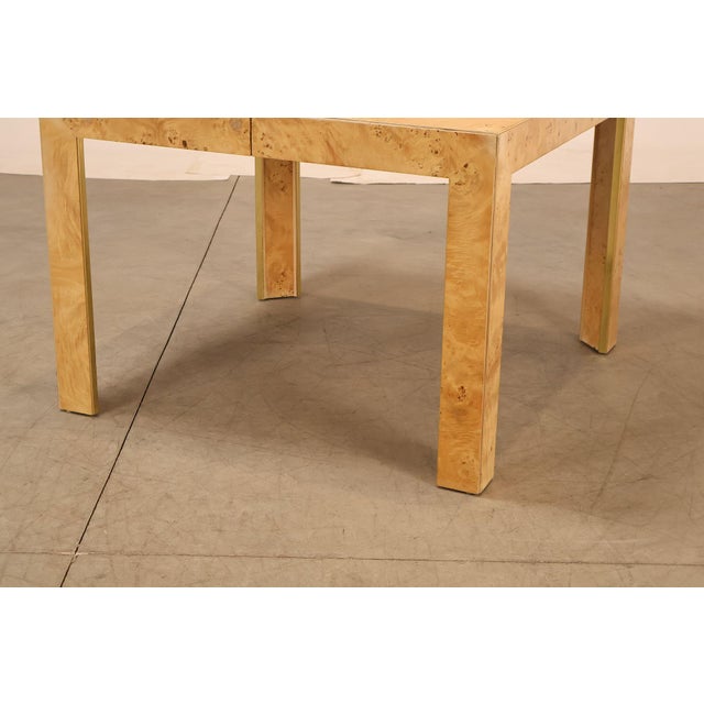 Thomasville Burl Wood Square Dining Table With 2 Leaves For Sale - Image 16 of 18