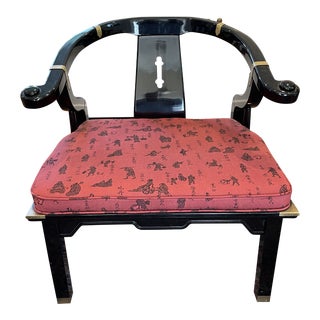Mid 20th Century Century Furniture Chinoiserie Yoke Chair For Sale