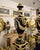Make a spectacular statement with this opulent French-style navy blue porcelain vase, richly decorated with elaborate gold...