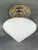 Gold Art Deco Czech Opaline Glass Flush Mount, 1930s For Sale - Image 8 of 9