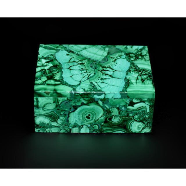 Malachite Box Natural Gemstone Butterfly For Sale - Image 12 of 16