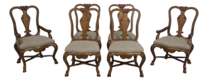 Set of 6 Venetian Style Gold Finish Dining Room Chairs