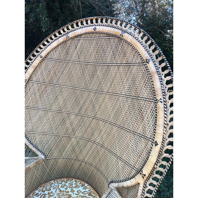 Tan Vintage Rattan Peacock Chairs a Pair For Sale - Image 8 of 13