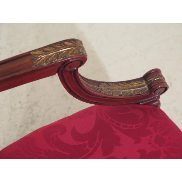 French Louis XV Style Carved Mahogany Arm Chair For Sale - Image 4 of 11