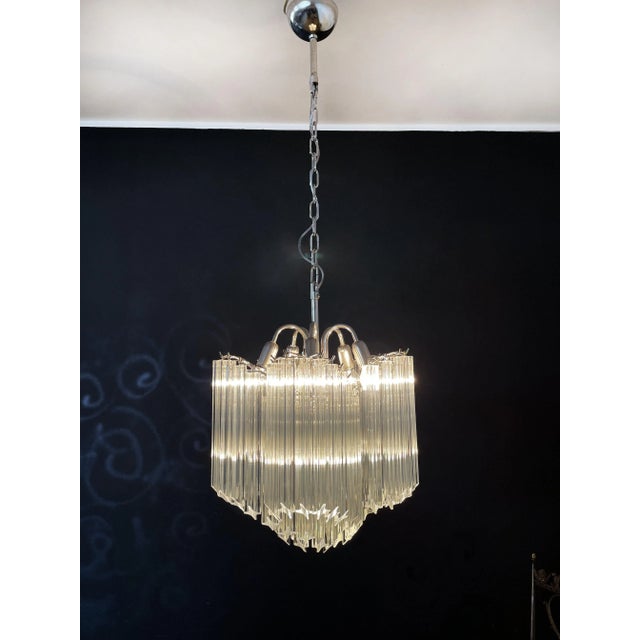 Modern Quadriedri Glass Chandelier, 1980s For Sale - Image 15 of 18