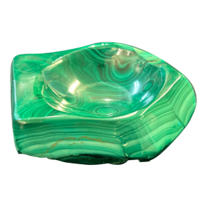 Carved Polished Malachite Diminutive Bowl/ Catchall