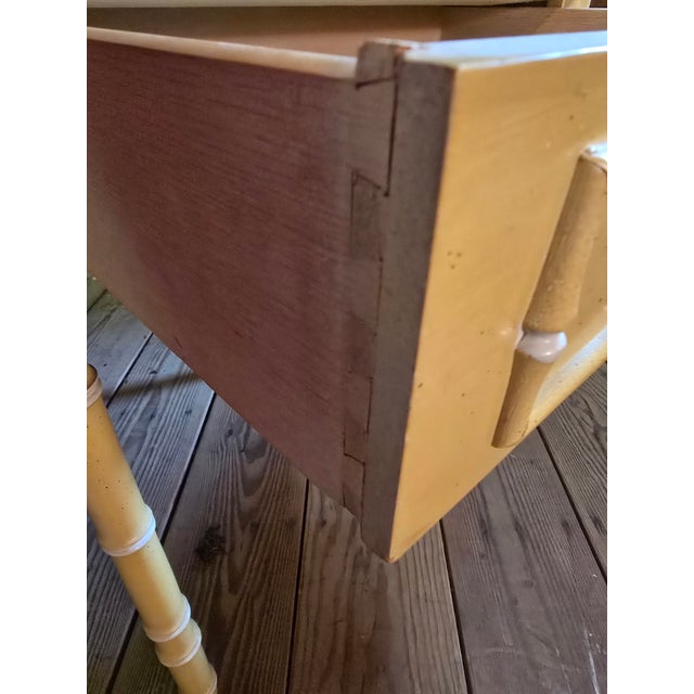 Thomasville Allegro Mid-Century Modern Faux Bamboo Corner Desk Set With Chair For Sale - Image 10 of 17