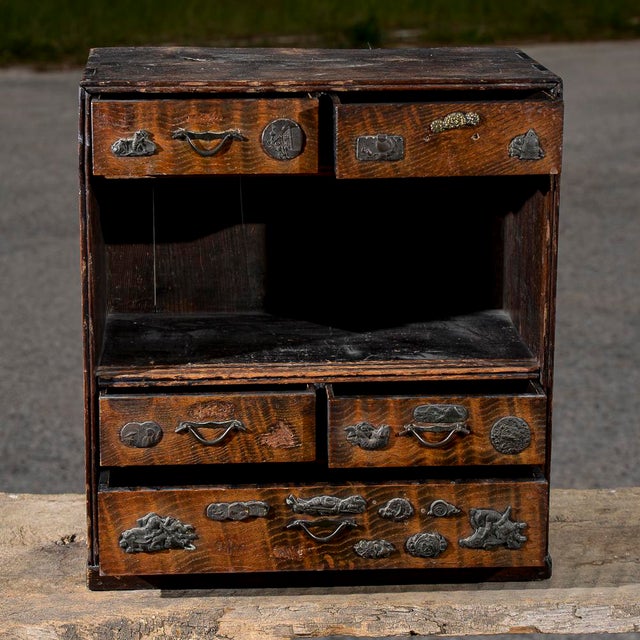 Antique Chinoiserie Secretaire in Wood For Sale - Image 17 of 18