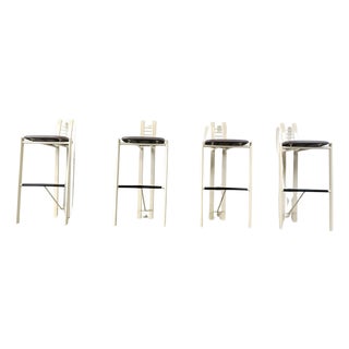 Vintage Chrome Wire Bar Stools, 1980s, Set of 4 For Sale