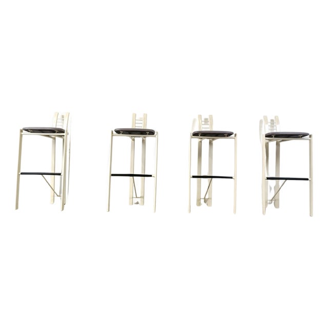 Vintage Chrome Wire Bar Stools, 1980s, Set of 4 For Sale