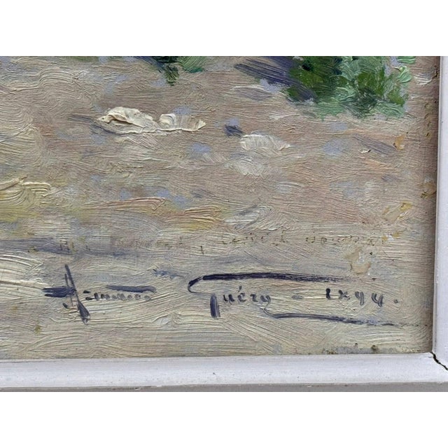 Wood Sunny Field in Champagne - Armand Guéry, Signed Oil on Canvas, 19th Century For Sale - Image 7 of 11