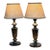 Mid 20th Century Japanese Black Bronze Japanese Etched Table Lamps, Pair For Sale