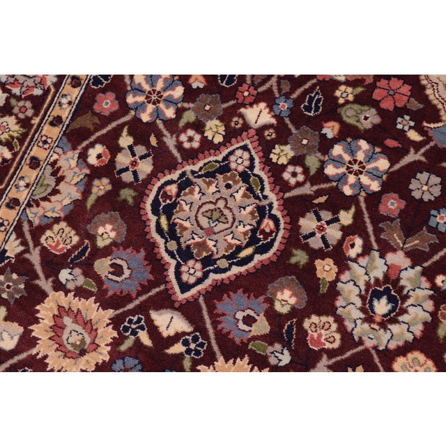 Shabby Chic Shabby Chic 1990's Pak-Persian Aubergine/Aubergine Wool Rug - 3'1'' X 5'1'' For Sale - Image 3 of 9