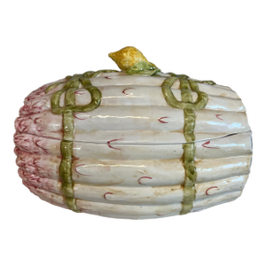 1960s Asparagus Form Italian Faience Tureen