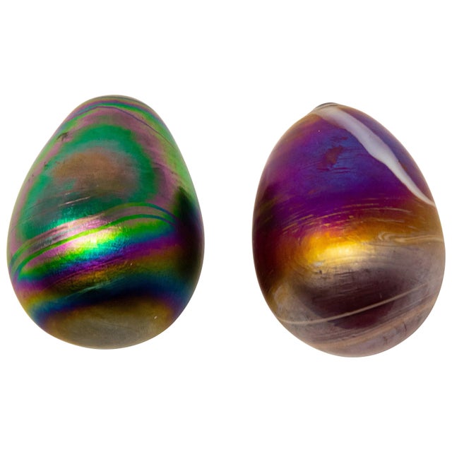 Mid 20th Century Art Glass Eggs- Set of 2 For Sale - Image 13 of 13