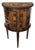 Art Deco Italian Demilune Night Stand in Marquetry Inlay Burl Wood, 1940s For Sale