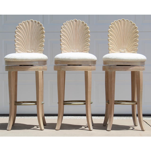 An incredibly rare, highly collectible matching set of three (3) vintage Italian Hollywood Regency Venetian grotto-style...