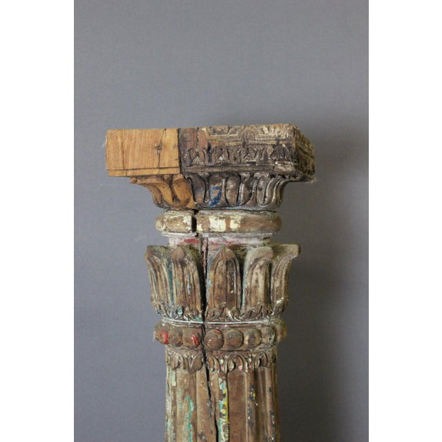 19th Century Carved Wooden Columns, Set of 2 For Sale - Image 9 of 15