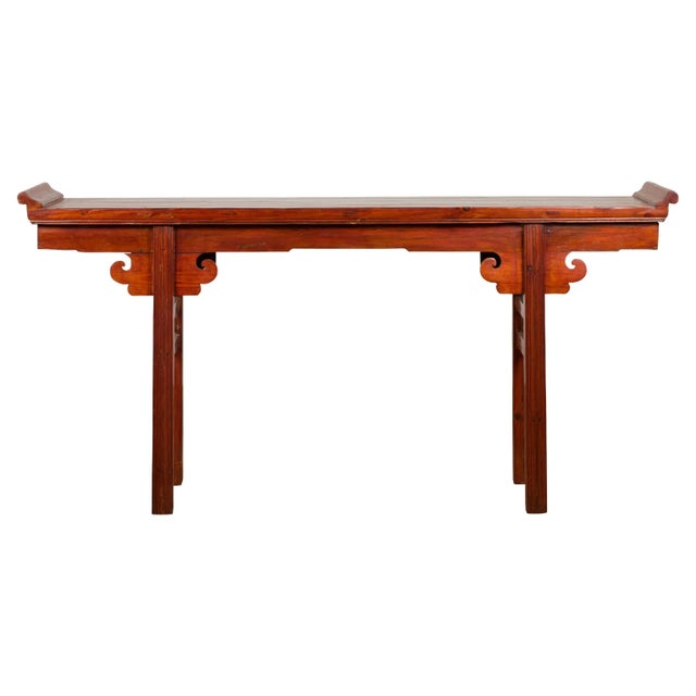 Qing Dynasty Altar Console Table with A Scrolled Wood Apron For Sale - Image 13 of 13