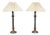 French Country Table Lamps with Pleated Shades, France, 1980s, Set of 2 For Sale