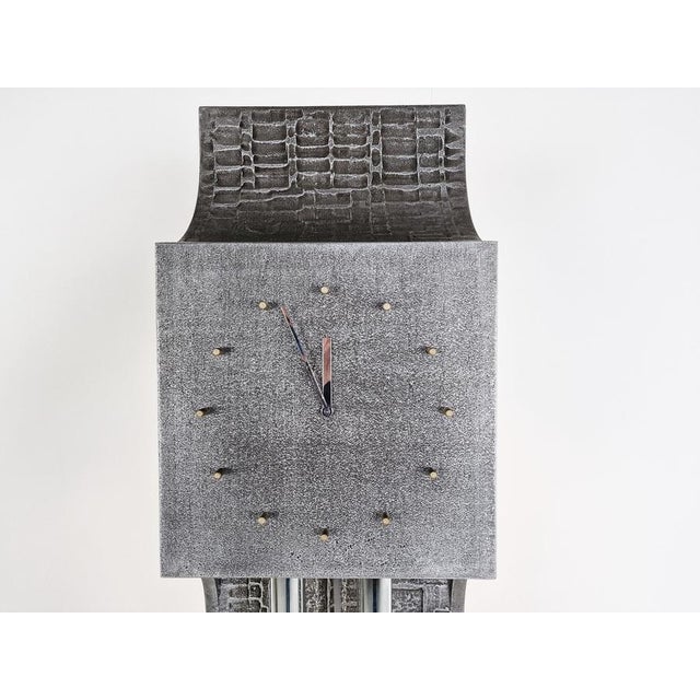 Vintage Brutalist Standing Clock, 1970s For Sale - Image 6 of 12