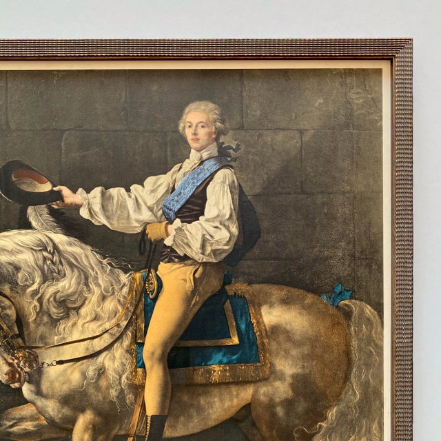 Jacques Louis David Vintage 1958 Neoclassical Mourlot Lithograph Print Framed Paris Exhibition Poster " Equestrian Portrait " 1781 For Sale - Image 9 of 14