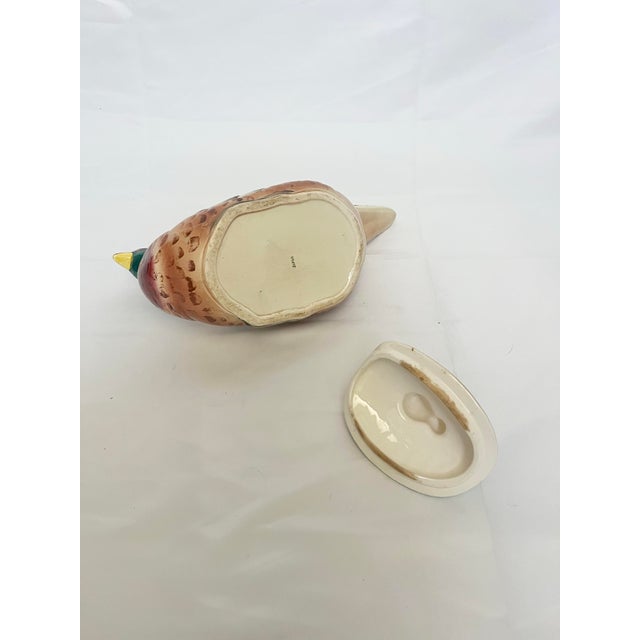 Vintage Hand-Painted Ceramic Pheasant Tureen / Lidded Dish For Sale - Image 4 of 10