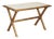 Antique Victorian Oak X Frame Dining Table with Marble Top, 1870s For Sale